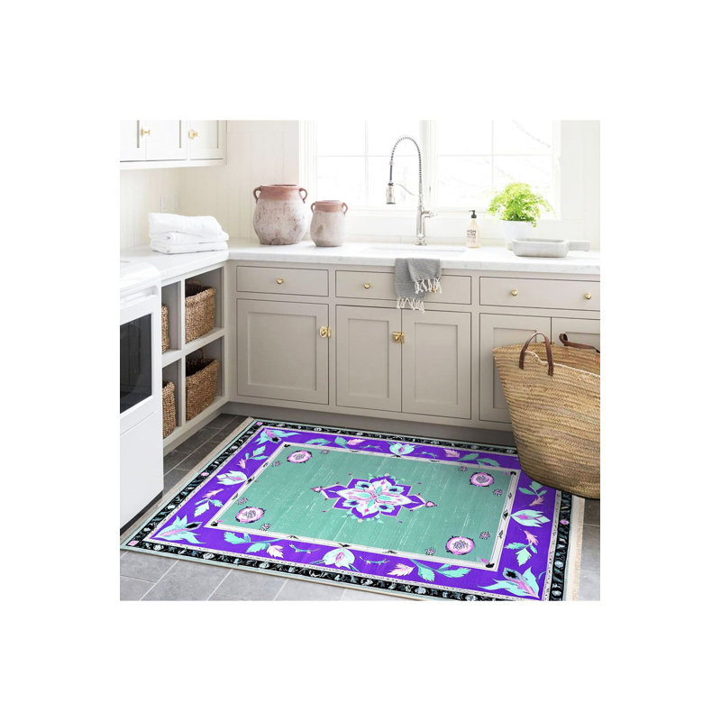 Tapis décoratif lavable à la machine moderne Rio, Tapis de couloir 2 pi 6 po x 9 pi 10 po inclus