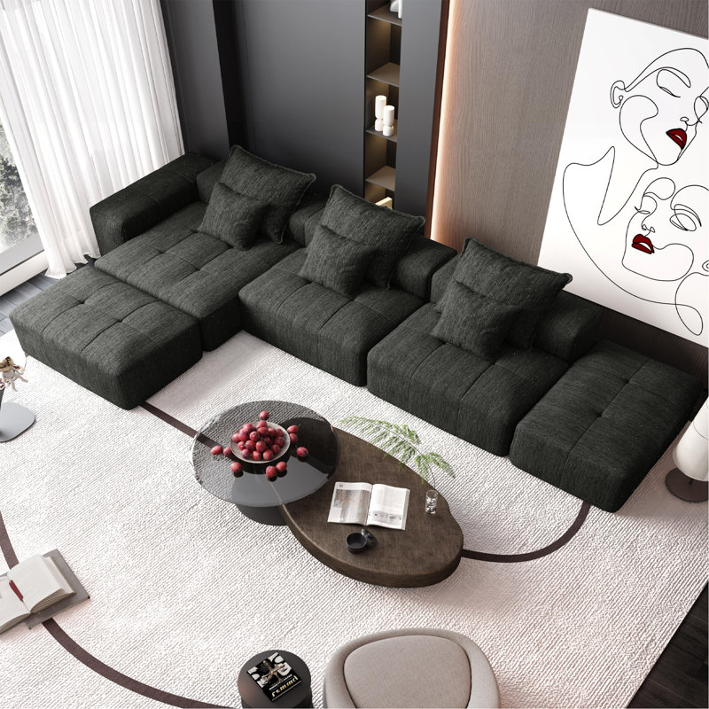 Canapé modulaire surdimensionné Modern, Noir