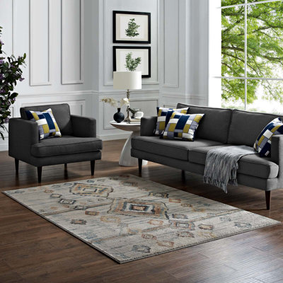 Modway Jenica Distressed Moroccan Tribal Abstract Diamond Area Rug
