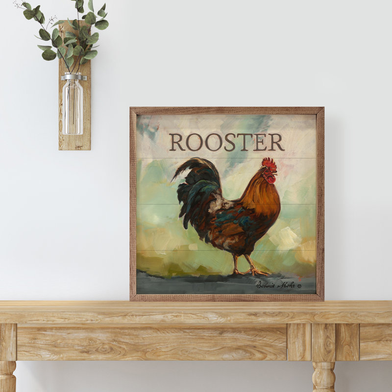 Raleigh The Rooster par Bonnie Mohr, H 16 po x l 16 po x P 1 po