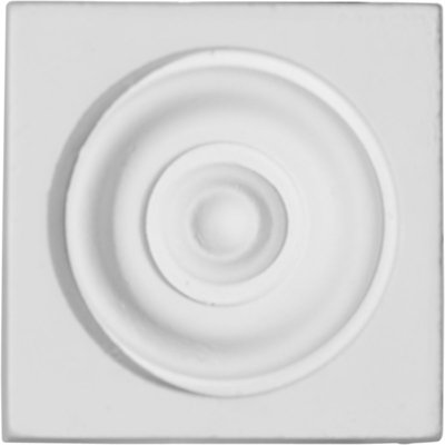 Endurathane Maria Plinth Block, 2 3/8"W x 2 3/8"H x 1"P, Factory Primed
