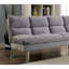 Canapé de futon de style contemporain avec pieds chromés convertibles en lit avec pieds de soutien supplémentaires, finition gris primaire-1230722014