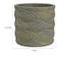 Jardinière cylindrique, motifs de plumes surélevées, terre cuite grise et dorée 7 pouces
