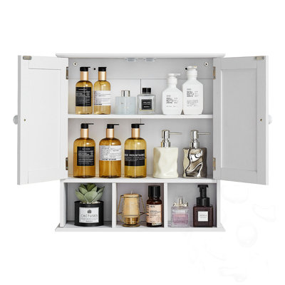 Armoire murale de salle de bain avec 2 portes et tablette réglable