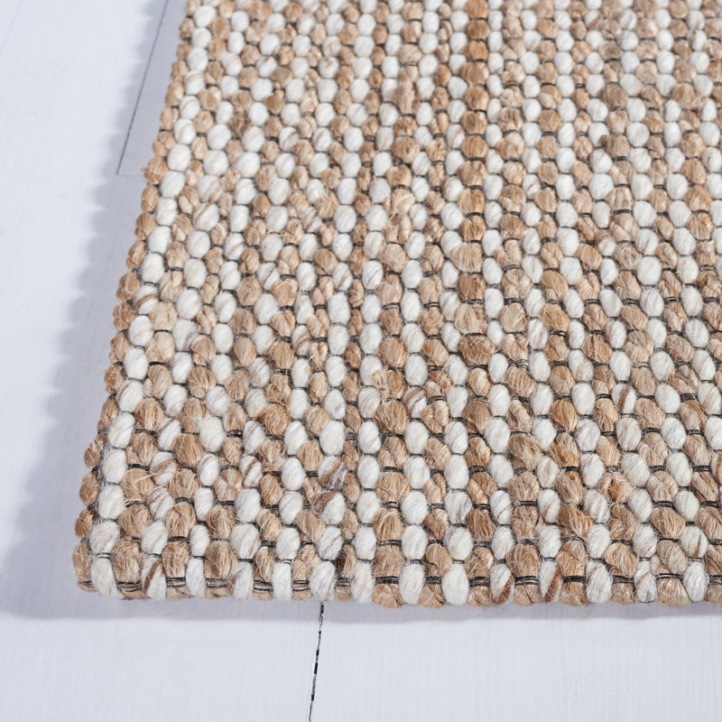 Aufmann Handmade Tufted Area Rug in Natural/Beige, Rectangle 4' x 6'