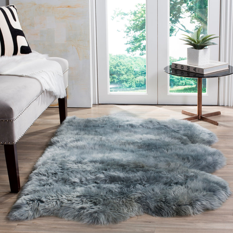 Tapis bleu acier Tateos, Rectangulaire 3 pi x 5 pi