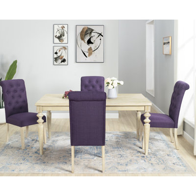 5 ensembles de salle à manger: table rectangulaire avec 4 chaises confortables, brun: pieds tournés à la mode et touche étonnante