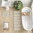 Woven Texture Stripe Bath Rug Natural 22X58"-1701997806-1701997805