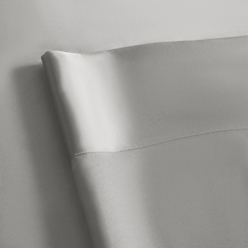 Luxury 4-Piece Satin Sheet Set - Satin Bedding Set, California King Bedspread + 4 Additional Pieces, SIlver