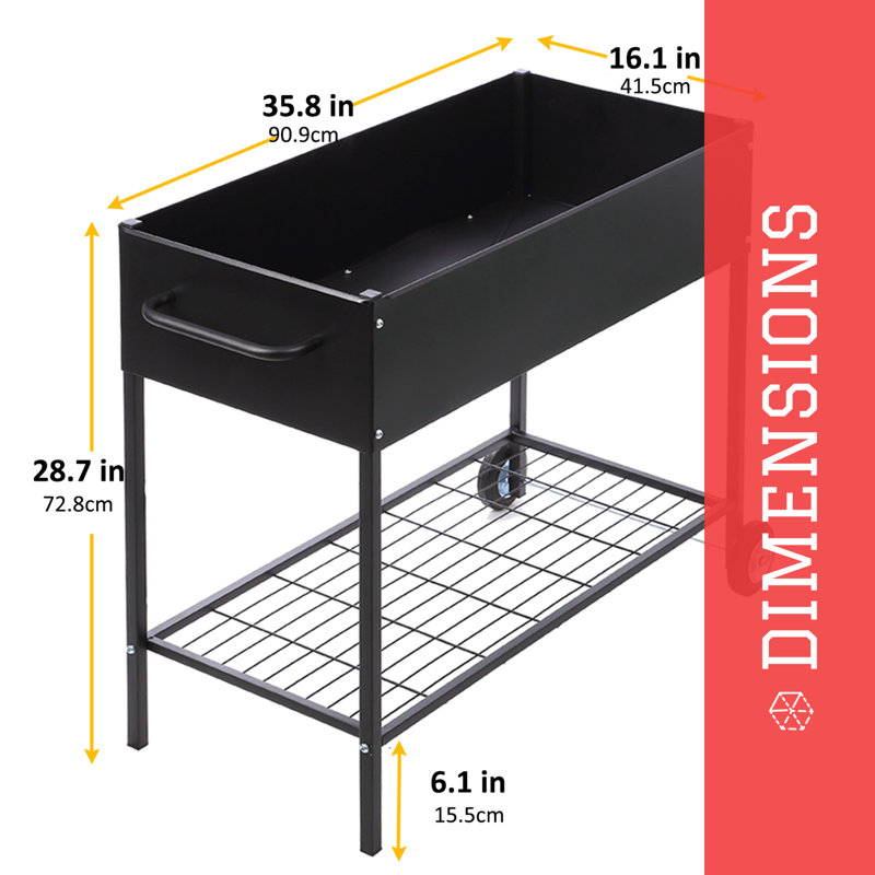 Metal Elevated Planter with wheels