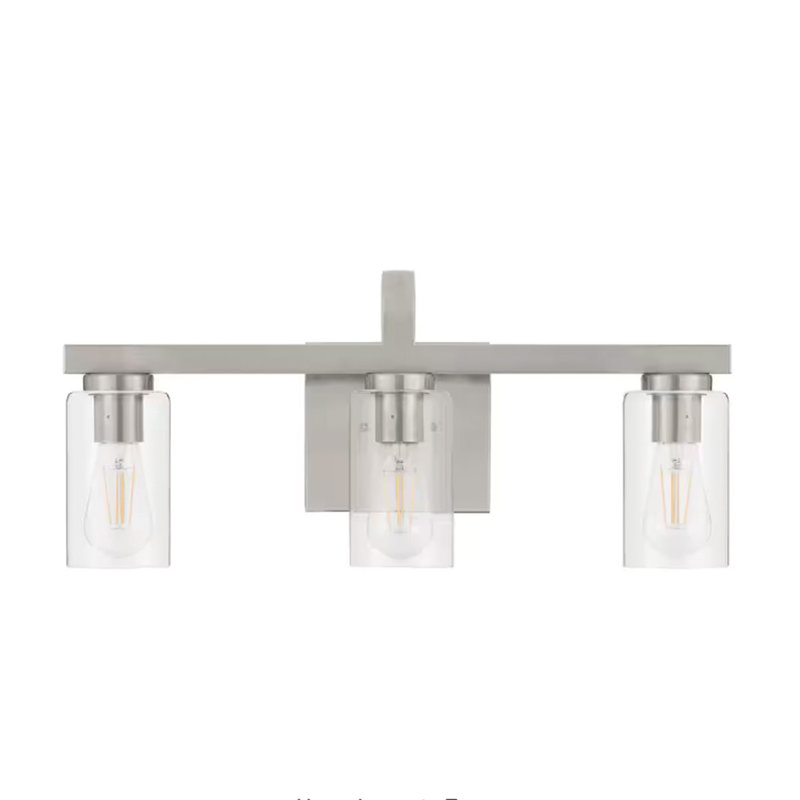 Éclairage pour salle de bain 3 lumières Melina - nickel brossé 22 po de largeur