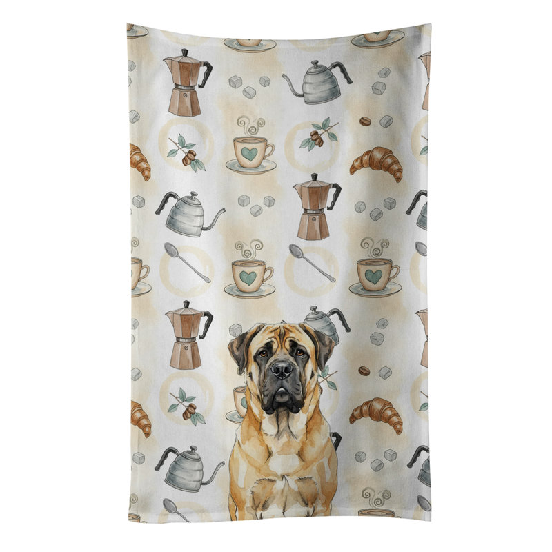 Fawn Mastiff Coffee Bar Kitchen Towel, Fawn Mastiff