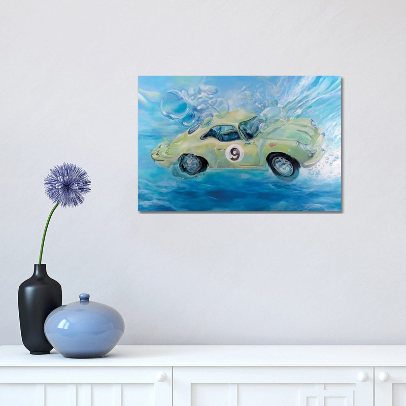 Porsche No. 9 by Marcello Petisci - Print on Canvas, 30.48 cm H x 45.72 cm W, Wrapped Canvas