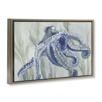 Toile flottante encadrée «Deep Dweller Octopus» par Danhui Nai