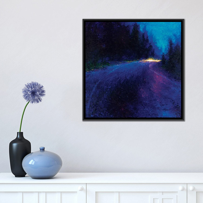 Iris Scott - Cobalt Blue Drive, reproduction d'art sur toile tendue, H 18 po x l 18 po x P 1,5 po, Toile avec cadre noir