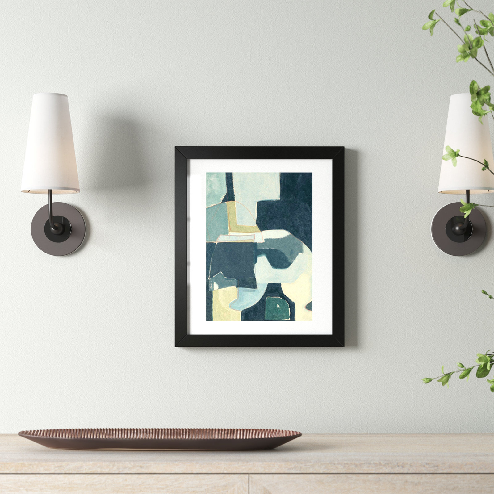 Blue Note III Print by Rob Delamater, Black Framed, 41" H x 33" W x 1" D