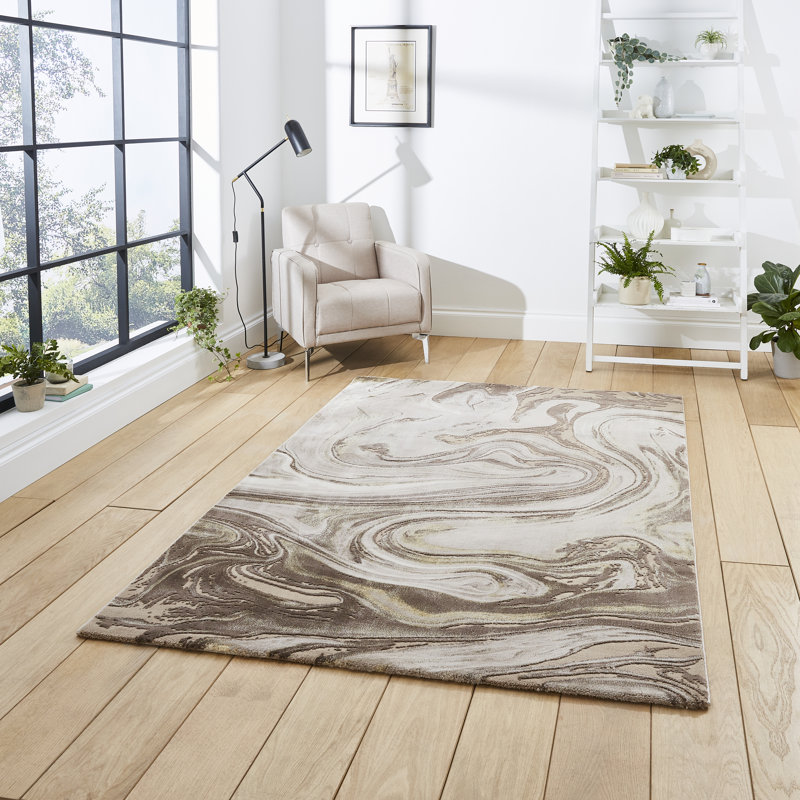 Devere area rug Machine Woven Rectangle Beige/Gold, Rectangle 120 x 170cm