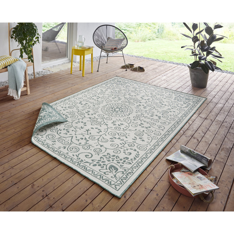 Leyte Flatweave Green Rug, Rectangular 200 x 290cm