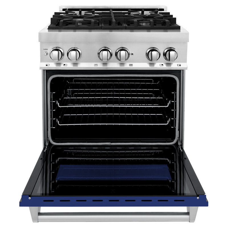 ZLINE 30" Legacy Dual Fuel Range, Blue Gloss Stainless Steel