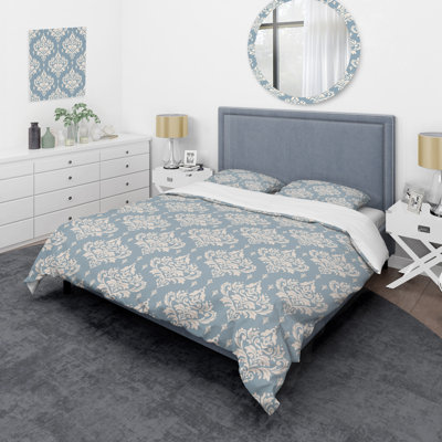Grey Damask - Patterned Duvet Cover Set