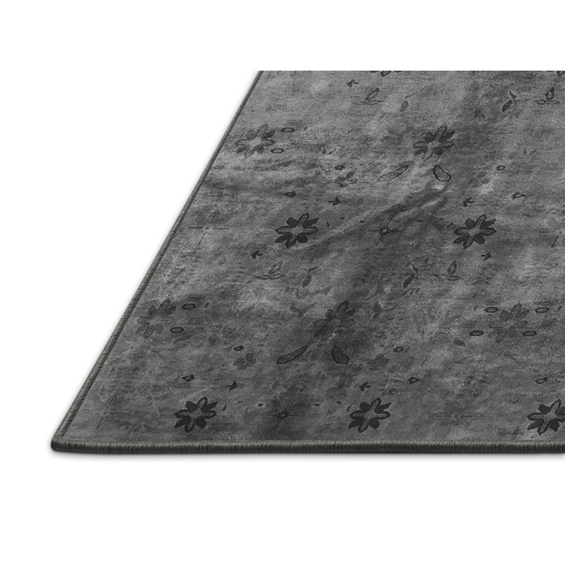 Tapis d'intérieur gris en laine Tonya, Rectangle 2 pi x 3 pi