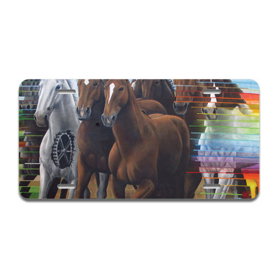Horse Stampede Aluminum Plate Frame