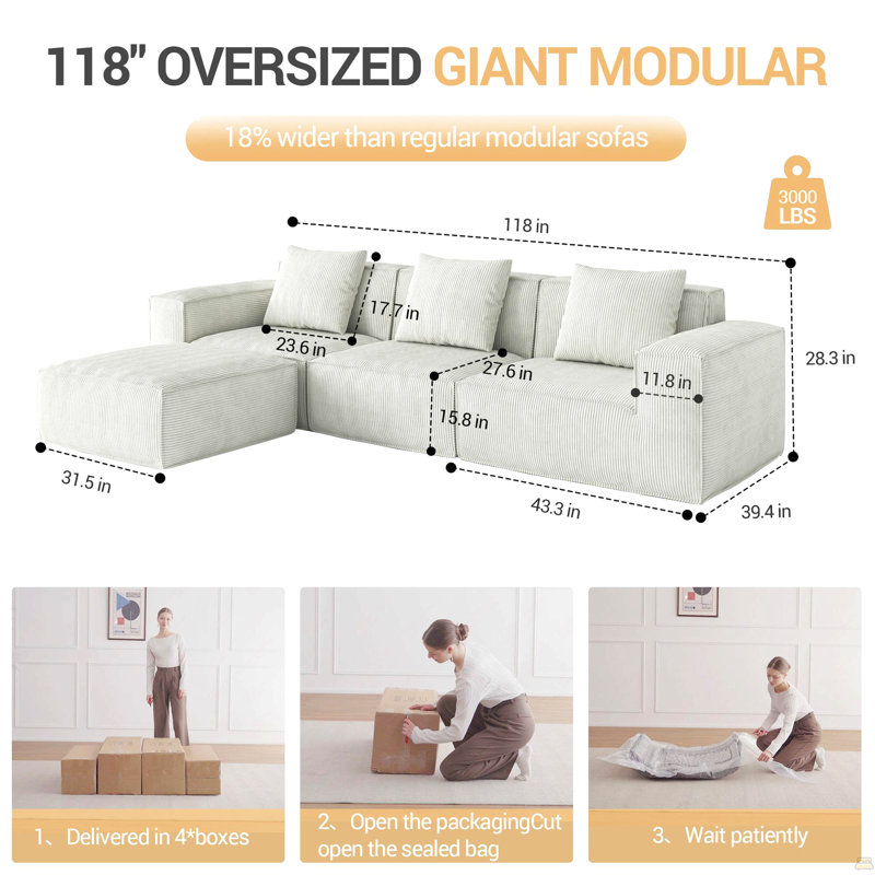 Modular Sectional Sofa, Convertible Tofu Block Sofa Floor Sofa Bed