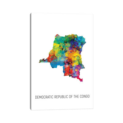 " Democratic Republic Of The Congo Map " by Michael Tompsett