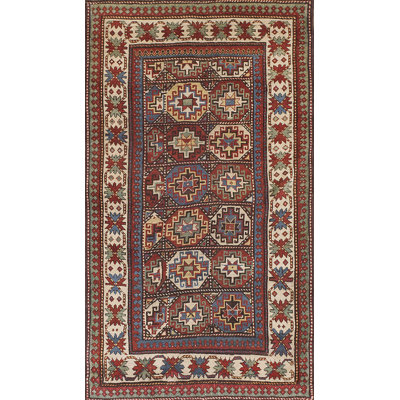 Hand Knotted Wool Geometric Area Rug in Multicolored