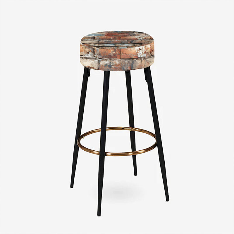 Ensemble de 2 tabourets de bar en brique rétro