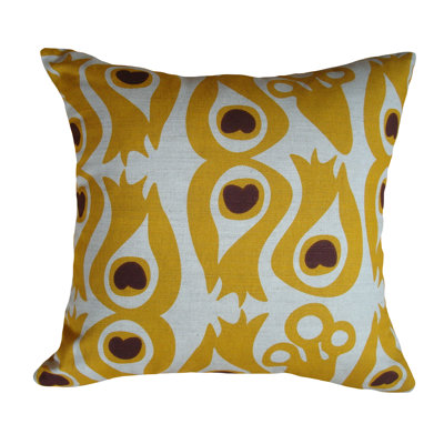 Peacock Linen Throw Pillow