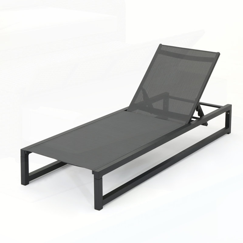 Fully-Adjustable Aluminum Chaise Lounge Set For Ultimate Outdoor Relaxation And Durability, Black