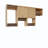 Natural Oak 102" Wall-Mounted Single Wall Closet System with 4 Sections, Shaker Doors, 5 Clothing Rods & 8 Shelves-138630113-138630119
