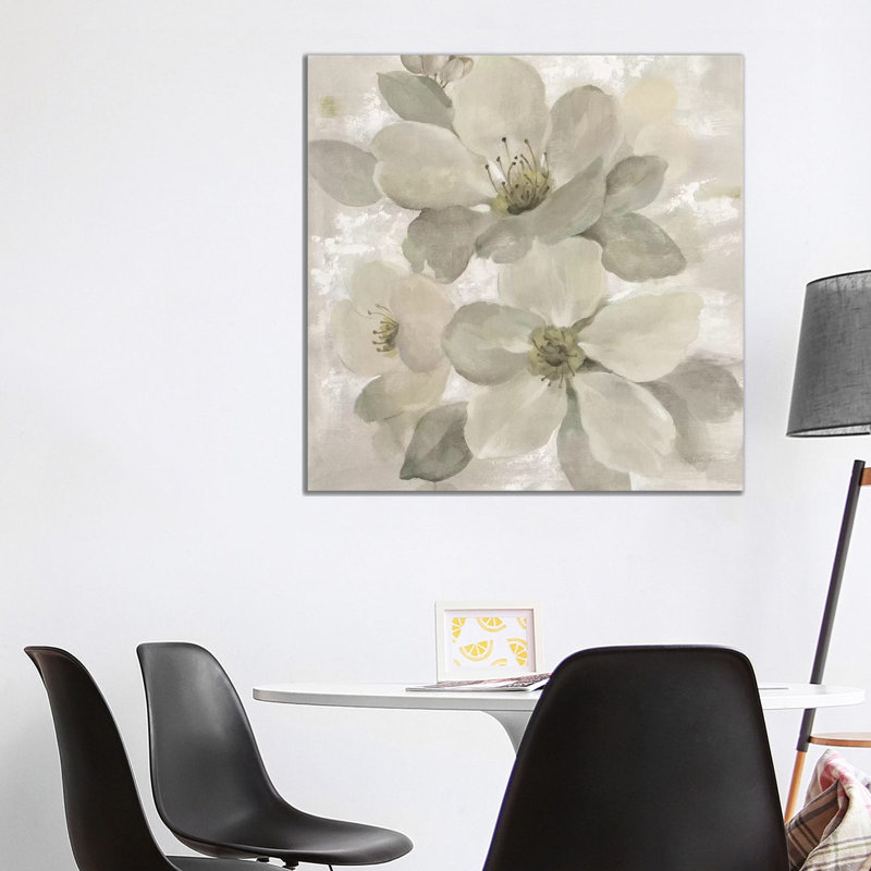 White On White Floral I by Silvia Vassileva - Wrapped Canvas Gallery-Wrapped Canvas Giclée