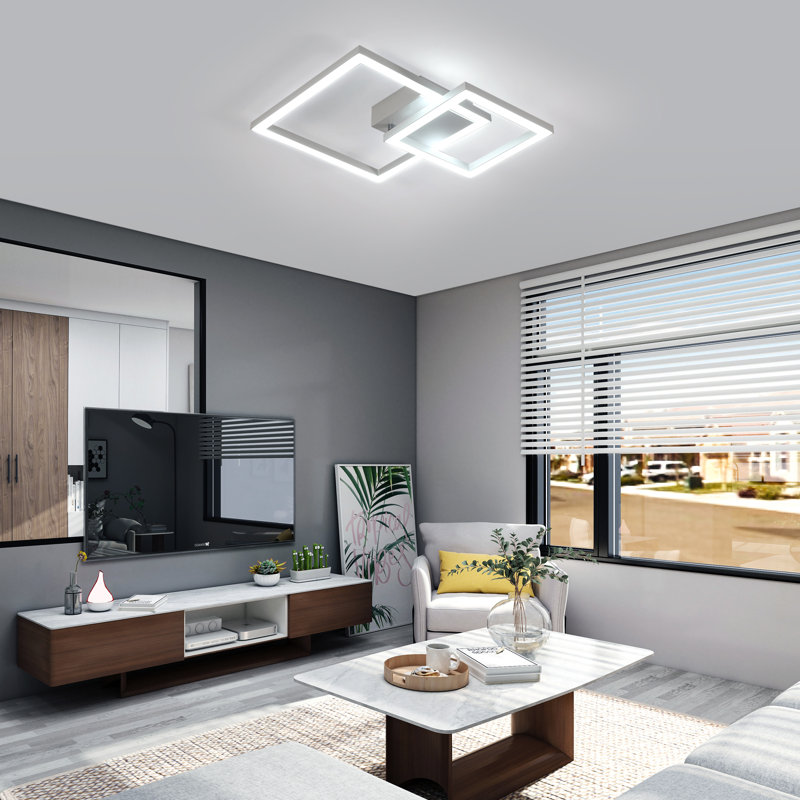 Modern 2-Light Square Flush Mount