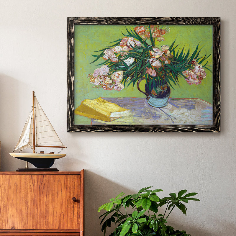 Oleanders, reproduction d'art sur toile, H 26 po x l 38 po x P 1,5 po, Noir