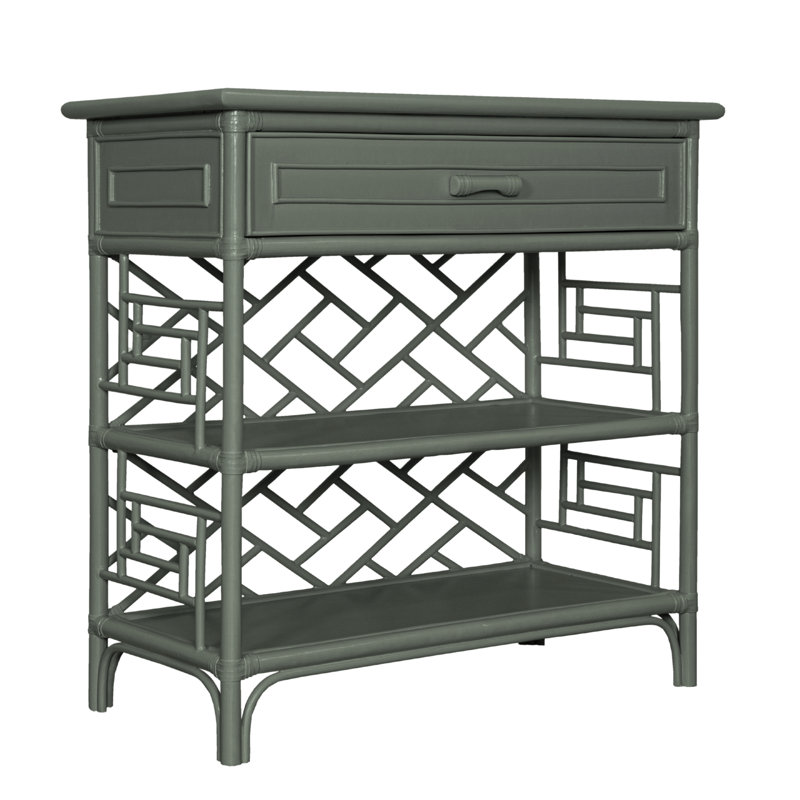 Chippendale End Table with Storage, Evergreen