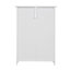 White Trash Can Cabinet With Adjustable Door, 13 - Gallon Multi Functional For Balcony And Living Spaces Capacity Cabinet, Garbage Bin Holder Tilted Angles Room
