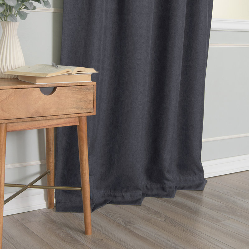 Reyna Room Darkening Curtain Single Panel, 52" W x 63" L, Dark Gray