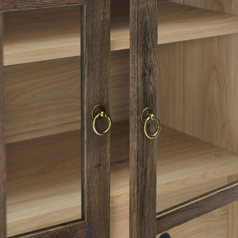 Nolan Tall Arched Storage Display Cabinet, Walnut Hickory