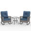 Ensemble de chaises berçantes surdimensionnées pour l'extérieur avec table d'appoint, chaises berçantes en osier toutes saisons avec coussins épais pour le porche, la cour et la vie en plein air-1624219661