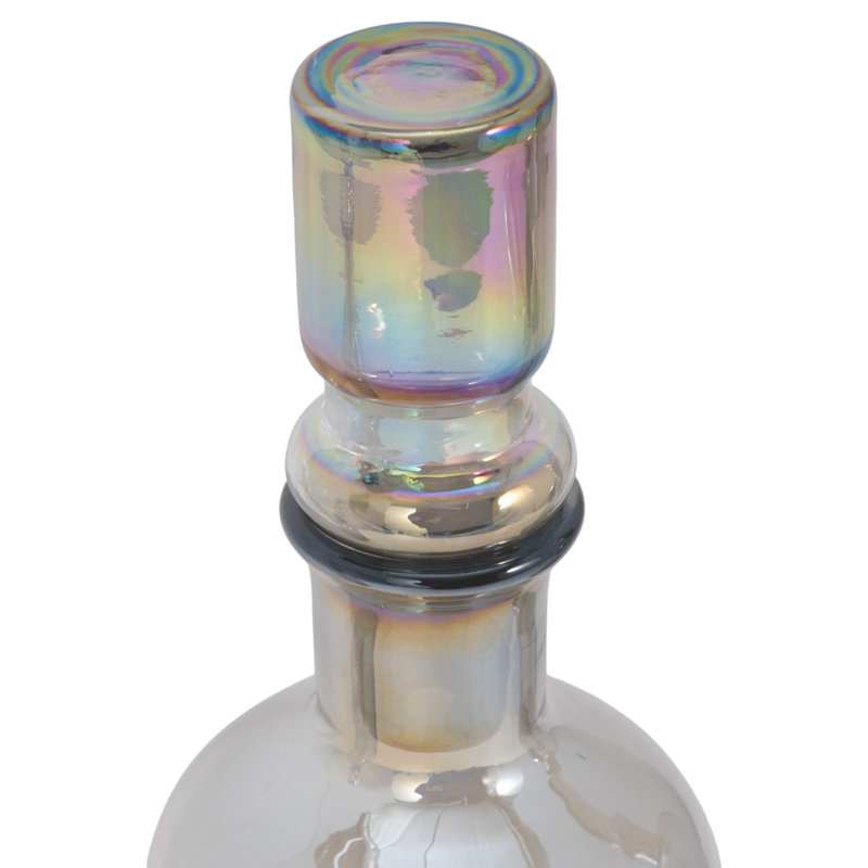 Orren Ellis 3-Piece 13/14/16" Callum Gray Glass Bottles, Gray, Glass, Clear, Cylinder