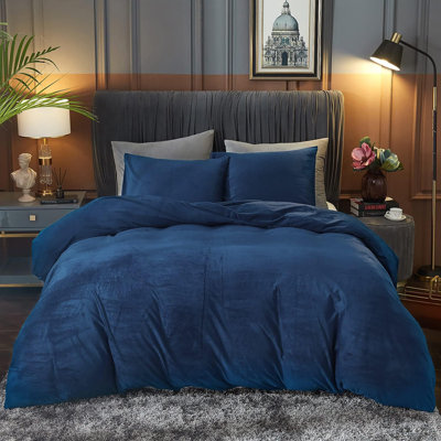 Ensemble de housse de couette en velours 3 pièces Housse de couette de luxe
