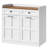 Tilt-Out Laundry Hamper Cabinet With 2 Drawers And 2 Removable Baskets, Farmhouse Laundry Organizer, Particleboard Storage For Bathroom, Laundry