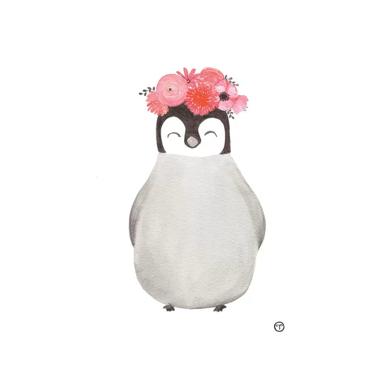Penguin Paper by Creating Taryn - Wrapped Canvas Print, 20.32 cm H x 30.48 cm W
