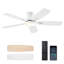 Ventilateur de plafond moderne à pales de 42 po avec lumières DEL et télécommande, moteur à courant continu réversible à 6 vitesses, 3 lumières de couleur, minuterie, pales en bois à double face-350794967-336933717