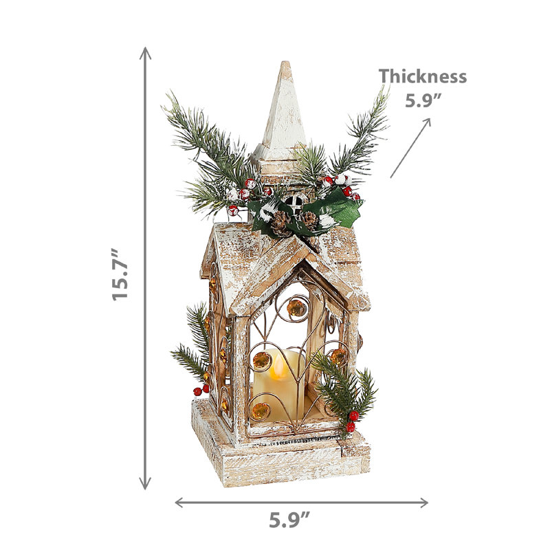 Lanterne à DEL en bois