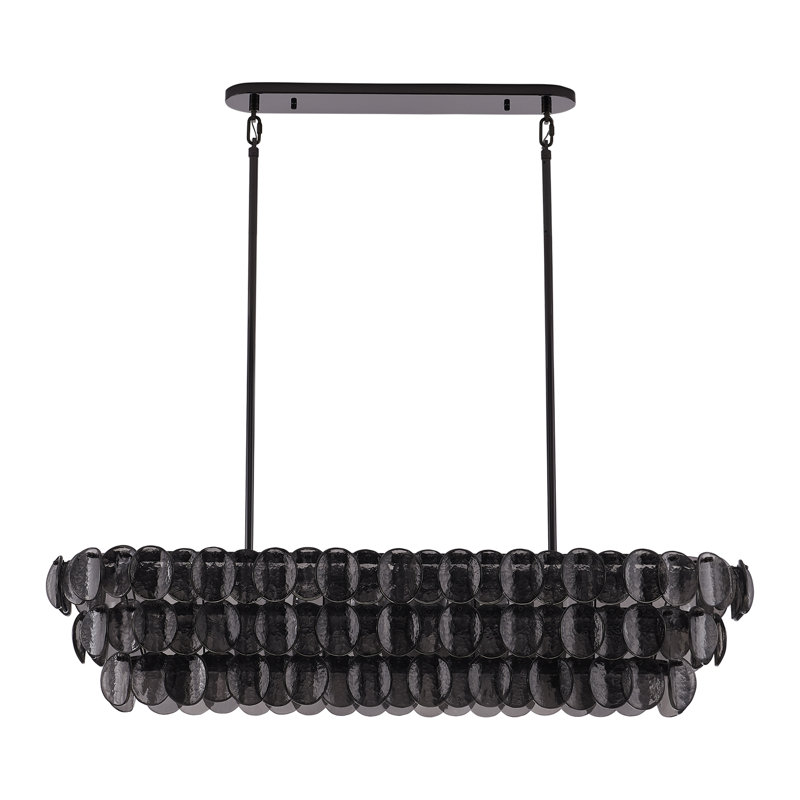 Luminaire suspendu linéaire en nickel noir 49,5 po 9 lumières (40 watts) Uroko