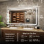 Miroir mural de salle de bain Dokes sans cadre à éclairage DEL, certifié ETL, rétroéclairé, 3 températures de couleur, intensité variable, antibuée, en verre trempé-1087965387