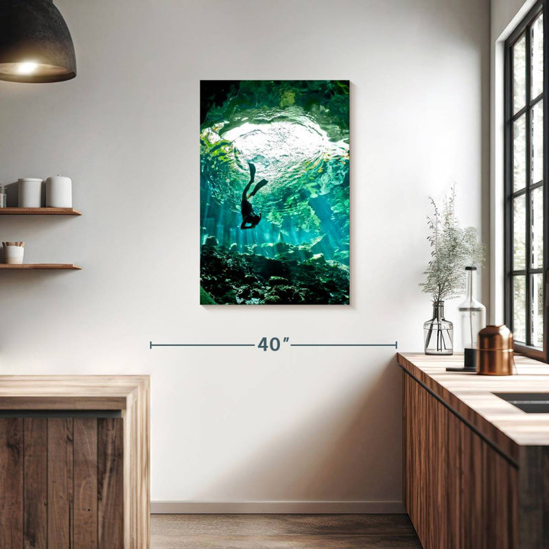 Sireci Diving In Cenote, 36" H x 24" W